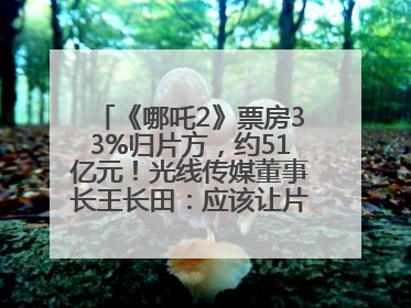 《哪吒2》票房33%归片方，约51亿元！光线传媒董事长王长田：应该让片方得到更多