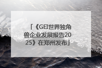 《GEI世界独角兽企业发展报告2025》在郑州发布