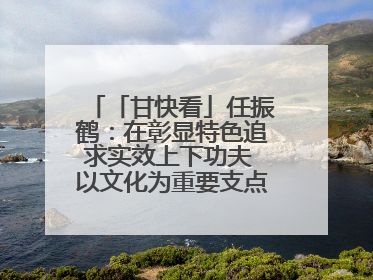 「甘快看」任振鹤：在彰显特色追求实效上下功夫 以文化为重要支点为高质量发展增添动能