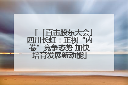 「直击股东大会」四川长虹：正视“内卷”竞争态势 加快培育发展新动能