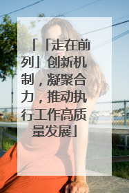 「走在前列」创新机制，凝聚合力，推动执行工作高质量发展