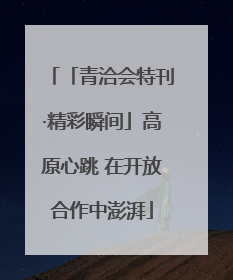 「青洽会特刊·精彩瞬间」高原心跳 在开放合作中澎湃