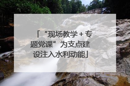 “现场教学＋专题党课”为支点建设注入水利动能