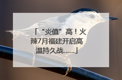 “炎值”高！火辣7月福建开启高温持久战……
