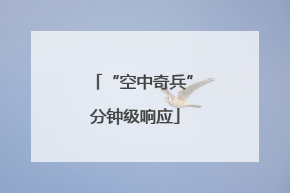 “空中奇兵”分钟级响应