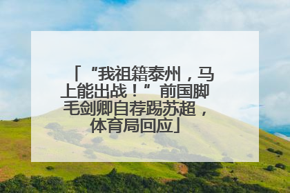 “我祖籍泰州，马上能出战！”前国脚毛剑卿自荐踢苏超，体育局回应