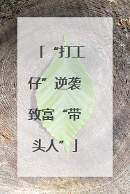 “打工仔”逆袭致富“带头人”