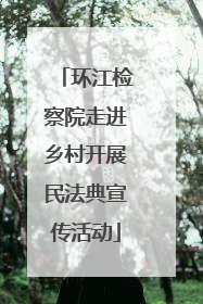 环江检察院走进乡村开展民法典宣传活动