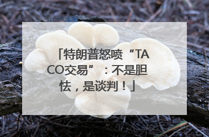 特朗普怒喷“TACO交易”：不是胆怯，是谈判！