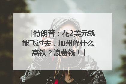 特朗普：花2美元就能飞过去，加州修什么高铁？浪费钱！