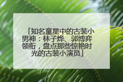 知名童星中的古装小男神：林子烨、郭博弈领衔，盘点那些惊艳时光的古装小演员