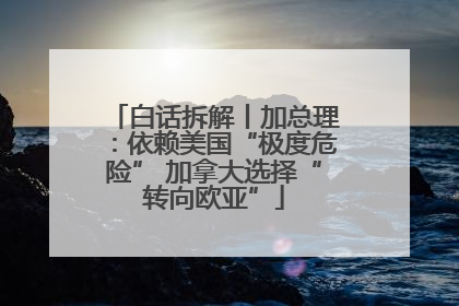 白话拆解丨加总理：依赖美国“极度危险” 加拿大选择“转向欧亚”