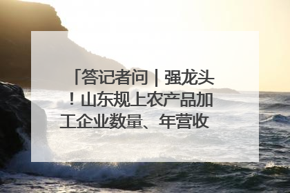 答记者问｜强龙头！山东规上农产品加工企业数量、年营收均居全国首位
