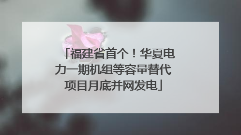 福建省首个！华夏电力一期机组等容量替代项目月底并网发电