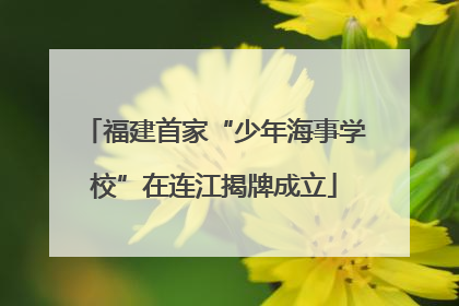 福建首家“少年海事学校”在连江揭牌成立
