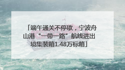 端午通关不停歇，宁波舟山港“一带一路”航线进出境集装箱1.48万标箱
