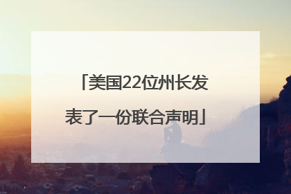 美国22位州长发表了一份联合声明