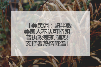 美民调：超半数美国人不认可特朗普执政表现 强烈支持者热情降温