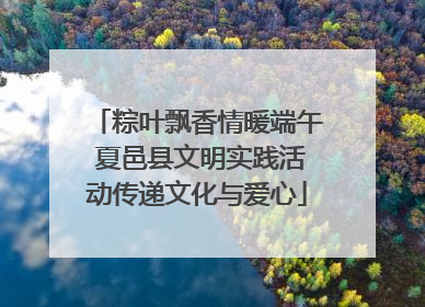 粽叶飘香情暖端午 夏邑县文明实践活动传递文化与爱心