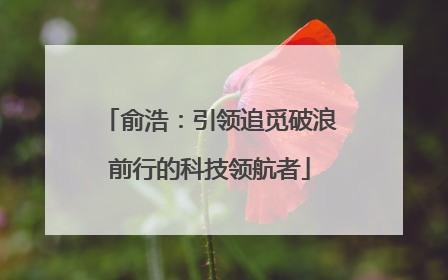 俞浩：引领追觅破浪前行的科技领航者