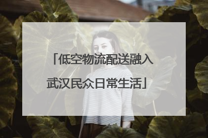 低空物流配送融入武汉民众日常生活