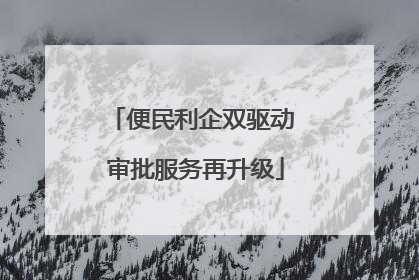 便民利企双驱动 审批服务再升级
