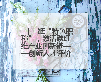 一纸“特色职称”，激活碳纤维产业创新链——创新人才评价机制 助推产业升级