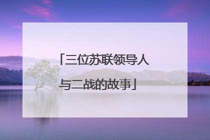 三位苏联领导人与二战的故事