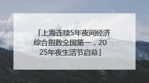 上海连续5年夜间经济综合指数全国第一，2025年夜生活节启幕