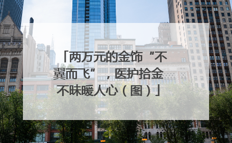 两万元的金饰“不翼而飞”，医护拾金不昧暖人心（图）
