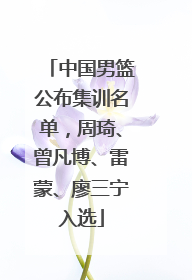中国男篮公布集训名单，周琦、曾凡博、雷蒙、廖三宁入选