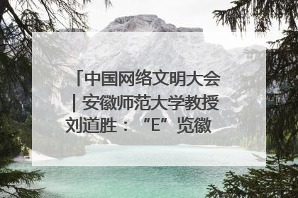 中国网络文明大会|安徽师范大学教授刘道胜:“E”览徽风,构筑中华民族共有精神家园