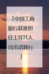 中国工商银行获准担任土耳其人民币清算行