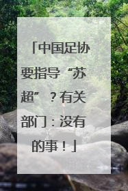中国足协要指导“苏超”？有关部门：没有的事！