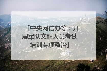 中央网信办等：开展军队文职人员考试培训专项整治