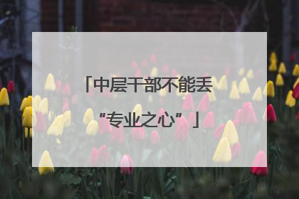 中层干部不能丢“专业之心”