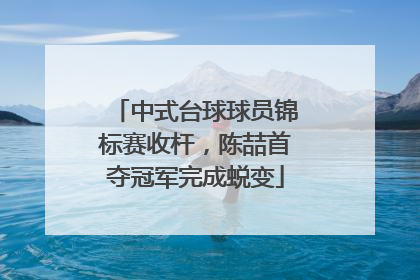 中式台球球员锦标赛收杆，陈喆首夺冠军完成蜕变
