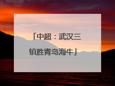 中超：武汉三镇胜青岛海牛