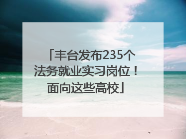 丰台发布235个法务就业实习岗位！面向这些高校