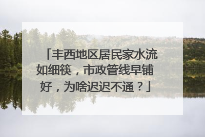 丰西地区居民家水流如细筷，市政管线早铺好，为啥迟迟不通？