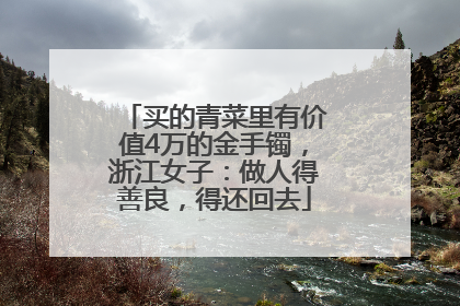 买的青菜里有价值4万的金手镯，浙江女子：做人得善良，得还回去
