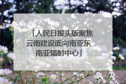 人民日报头版聚焦云南建设面向南亚东南亚辐射中心