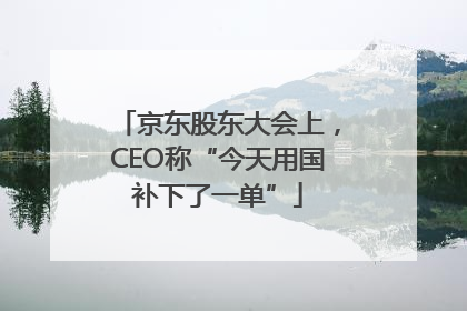 京东股东大会上，CEO称“今天用国补下了一单”