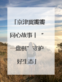 京津冀瓣瓣同心故事丨“一盘棋”守护好生态