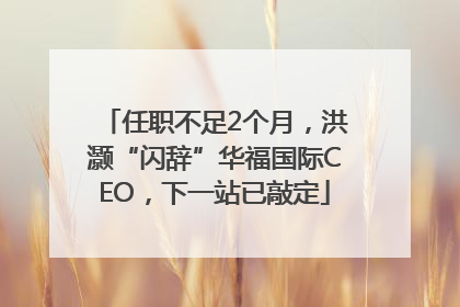 任职不足2个月，洪灏“闪辞”华福国际CEO，下一站已敲定