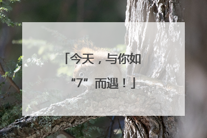 今天，与你如“7”而遇！