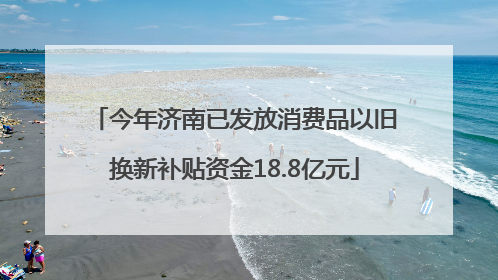 今年济南已发放消费品以旧换新补贴资金18.8亿元
