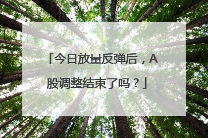 今日放量反弹后，A股调整结束了吗？