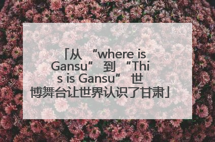 从 “where is Gansu” 到 “This is Gansu” 世博舞台让世界认识了甘肃
