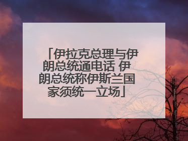 伊拉克总理与伊朗总统通电话 伊朗总统称伊斯兰国家须统一立场